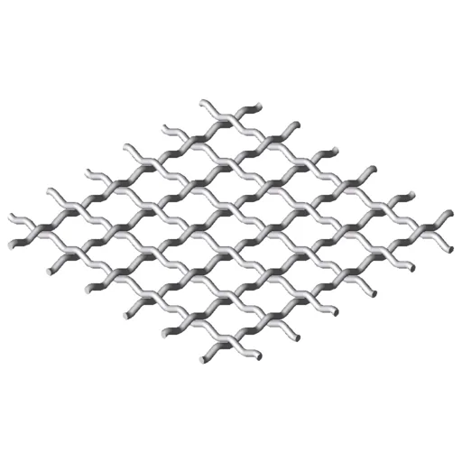 Corrugated Mesh Al 3mm 20x20, natural anodized