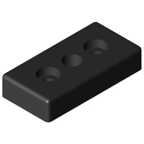 Pneumatic Connecting Plate 8 80x40 G1/2, black