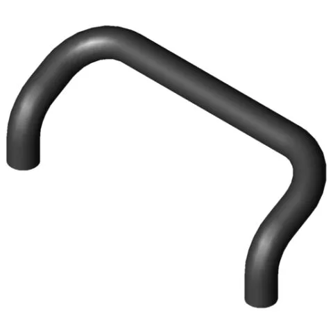 Handle Al 200 cranked, black