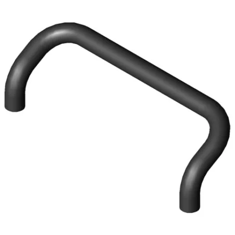 Handle Al 120 cranked, black