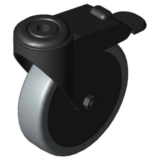 Castor D125 swivel with double-brake ESD