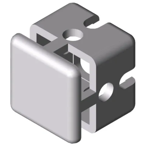 Clamp-Profile Cross Connector 8 40x40, white aluminium, similar to RAL 9006