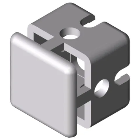 Clamp-Profile Cross Connector 6 30x30, white aluminium, similar to RAL 9006