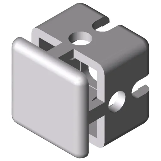 Clamp-Profile Cross Connector 6 30x30, white aluminium, similar to RAL 9006