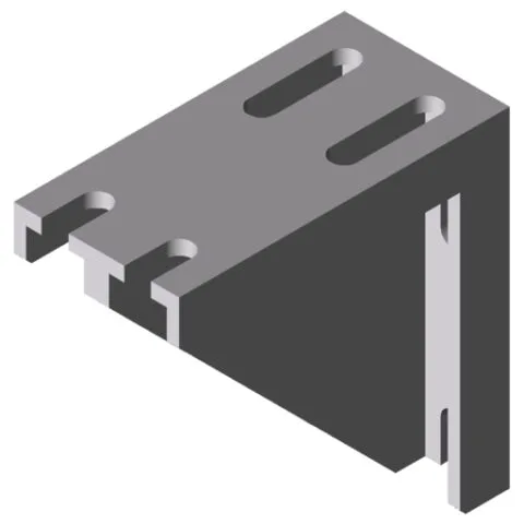 Angle Bracket 8 160x160 St M12, white aluminium, similar to RAL 9006