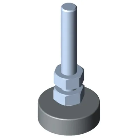 Knuckle Foot X D40, M10x80, grey similar to RAL 7042