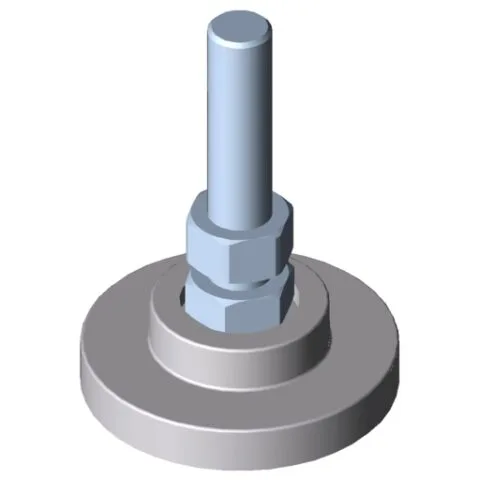 Knuckle Foot X D80, M16x100, white aluminium, similar to RAL 9006