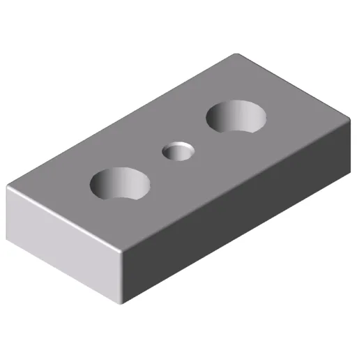 Base Plate X 8 80x40, M8, white aluminium, similar to RAL 9006