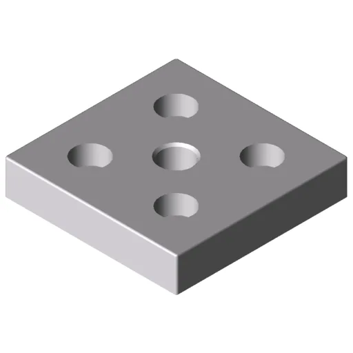 Base Plate X 8 80x80, M16, white aluminium, similar to RAL 9006