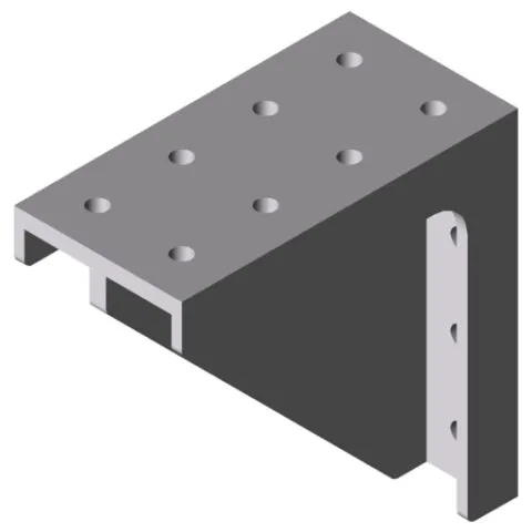 Angle Bracket 8 160x160 Al M8, white aluminium, similar to RAL 9006