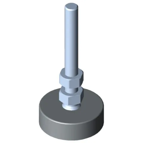 Knuckle Foot X D40, M8x80, grey similar to RAL 7042