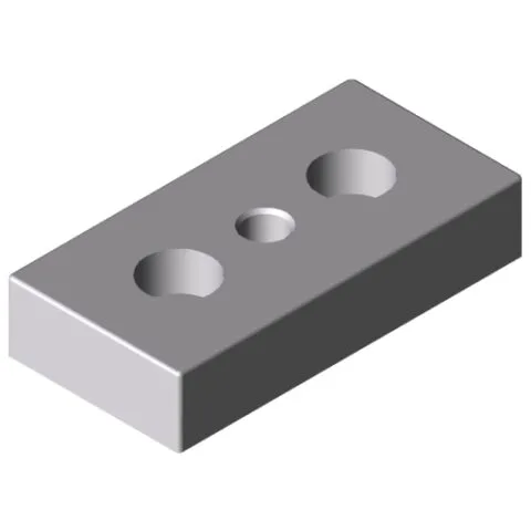 Base Plate X 8 80x40, M10, white aluminium, similar to RAL 9006