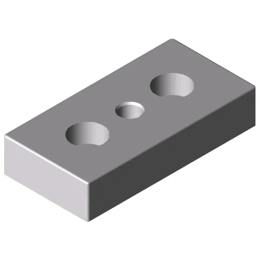 Base Plate X 8 80x40, M10, white aluminium, similar to RAL 9006