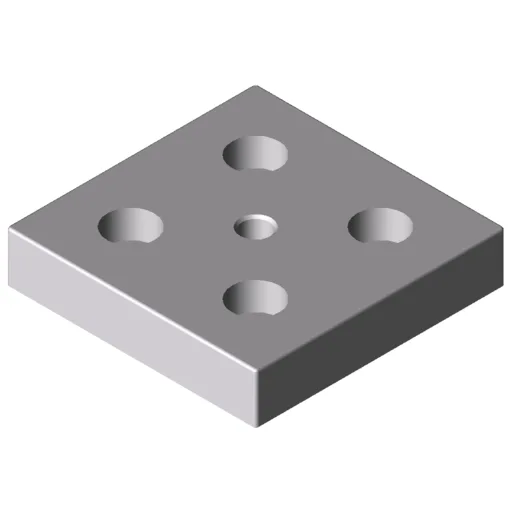 Base Plate X 8 80x80, M10, white aluminium, similar to RAL 9006