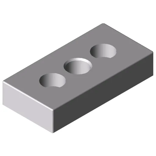 Base Plate X 8 80x40, M16, white aluminium, similar to RAL 9006