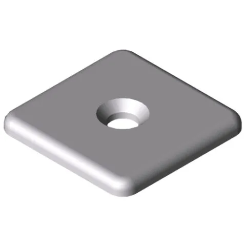 Cap 8 40x40 Zn, white aluminium, similar to RAL 9006