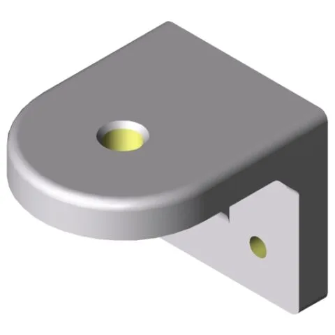 Foot Mounting Bracket 8 D80, white aluminium, similar to RAL 9006