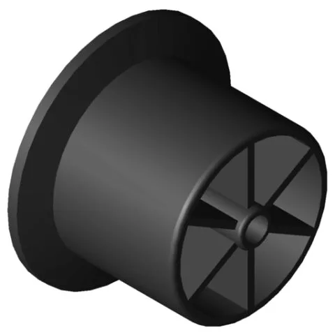 Castor D30-23 with Flanged Wheel ESD, black similar to RAL 9005