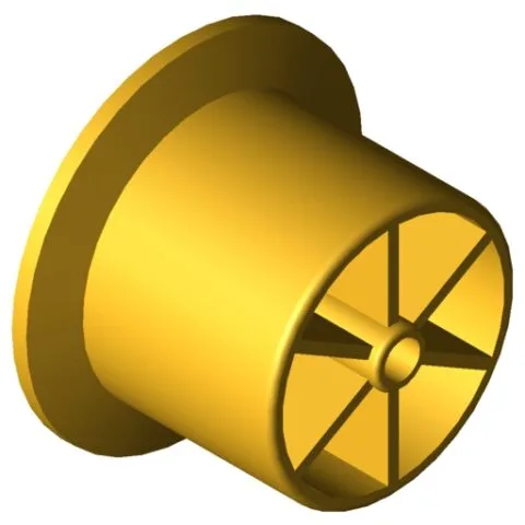Castor D30-23 with Flanged Wheel, signal yellow similar to RAL 1003