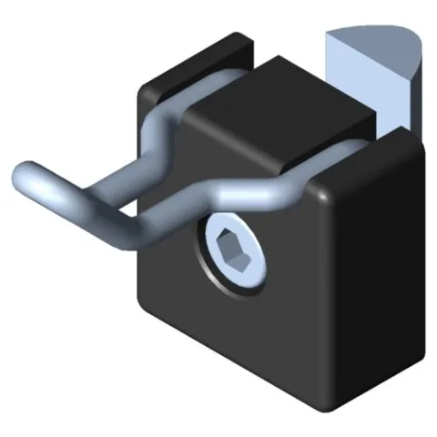 Hook 8 40x20, black similar to RAL 9005