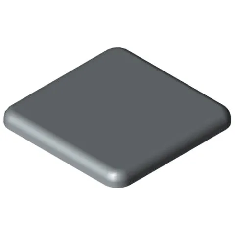 Cap 8 40x40, grey similar to RAL 7042