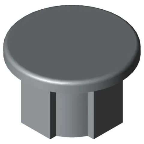 Cap, Tube D30, grey similar to RAL 7042