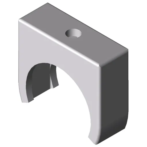 Tube Clamp D30, grey similar to RAL 7042