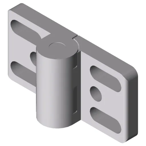 Hinge 8 40 Zn, white aluminium, similar to RAL 9006