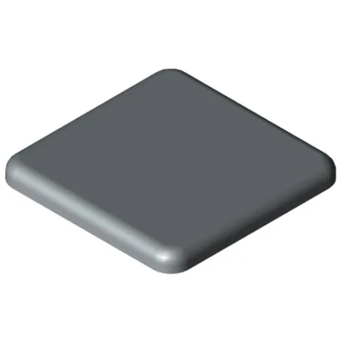 Cap 10 50x50, grey similar to RAL 7042
