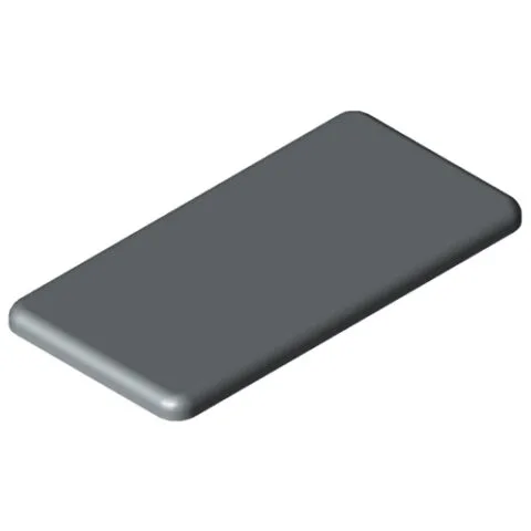Cap 10 100x50, grey similar to RAL 7042