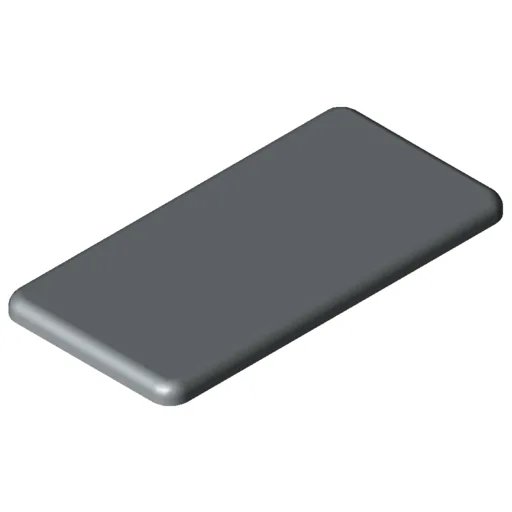 Cap 10 100x50, grey similar to RAL 7042