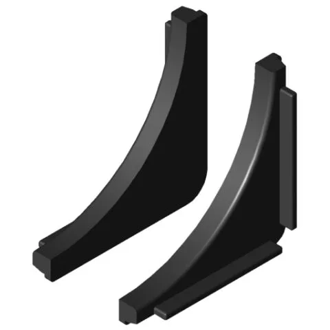 Conduit Inside Corner, Wall, black