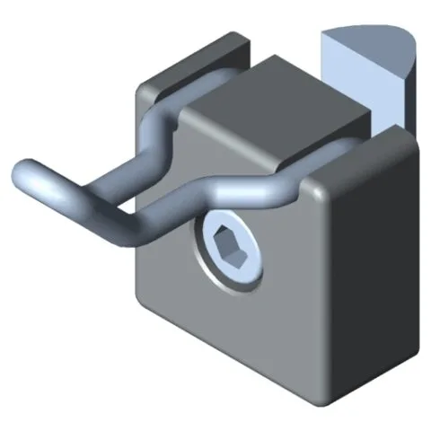 Hook 8 40x20, grey similar to RAL 7042