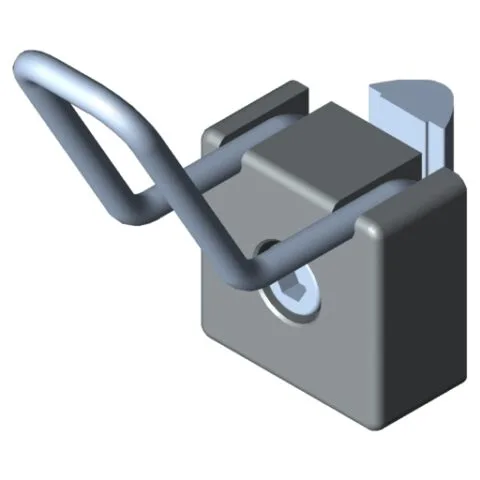 Hook 8 40x40, grey similar to RAL 7042