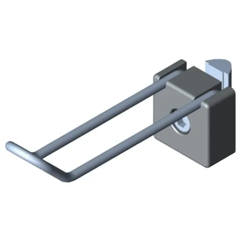 Hook 8 80x20, grey similar to RAL 7042
