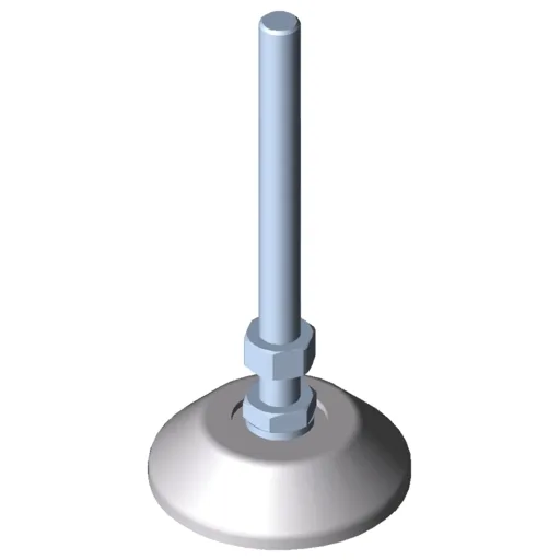 Knuckle Foot D80, M12x160, white aluminium, similar to RAL 9006