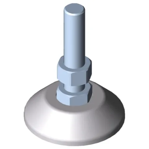 Knuckle Foot D80, M16x100, white aluminium, similar to RAL 9006