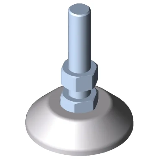 Knuckle Foot D80, M16x100, white aluminium, similar to RAL 9006