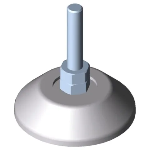 Knuckle Foot D80, M10x80, white aluminium, similar to RAL 9006