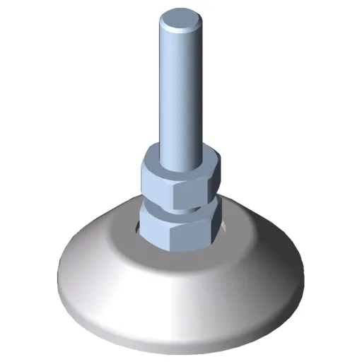 Knuckle Foot D60, M10x75, white aluminium, similar to RAL 9006