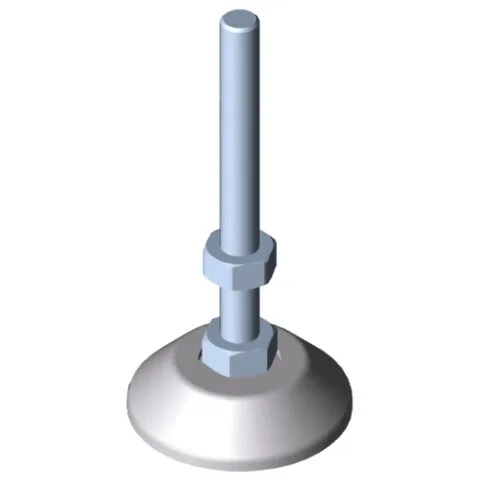 Knuckle Foot D60, M10x120, white aluminium, similar to RAL 9006