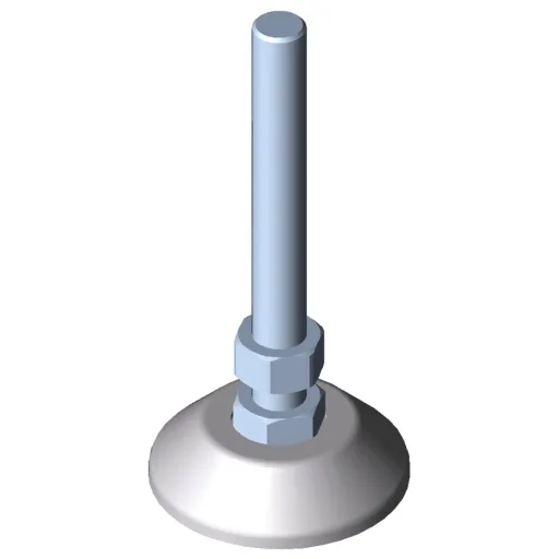 Knuckle Foot D80, M16x160, white aluminium, similar to RAL 9006