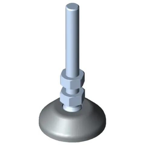 Knuckle Foot D40, M8x80, grey similar to RAL 7042