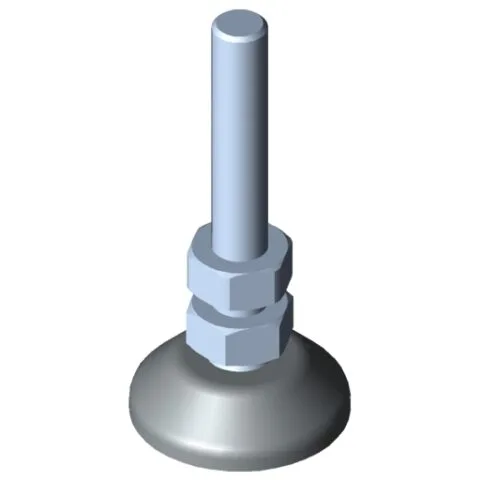 Knuckle Foot D40, M10x80, grey similar to RAL 7042