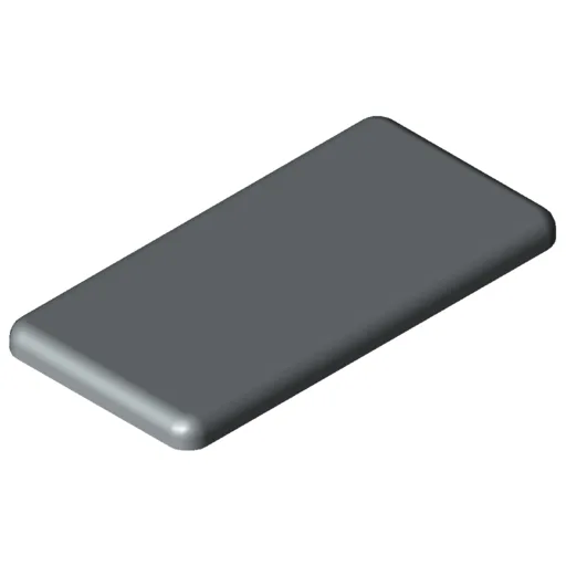 Cap 5 40x20, grey similar to RAL 7042