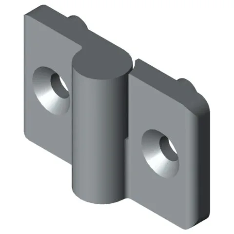 Hinge 6 PA, right, grey similar to RAL 7042