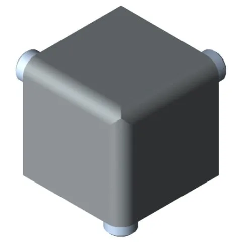 Fastening Set 5 20x20x20, grey similar to RAL 7042