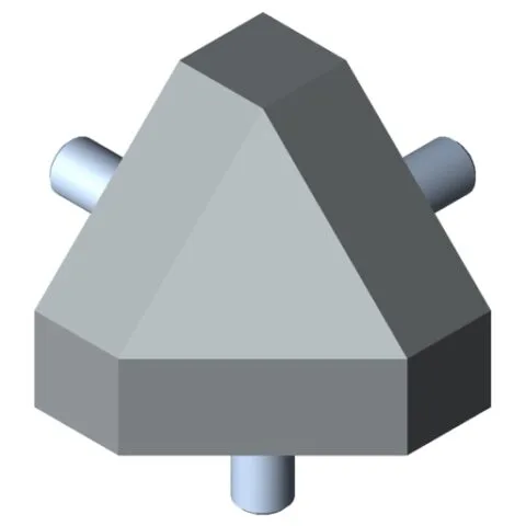 Fastening Set 6 30x30-45°, grey similar to RAL 7042