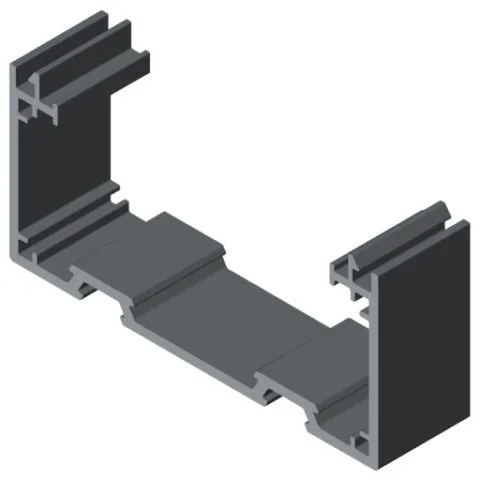 Conduit Profile U 80x40 D80 K, grey similar to RAL 7042