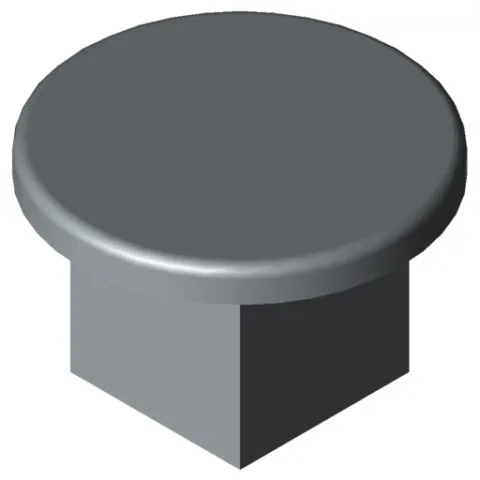 Cap, Profile Tube D30 heavy duty, grey similar to RAL 7042